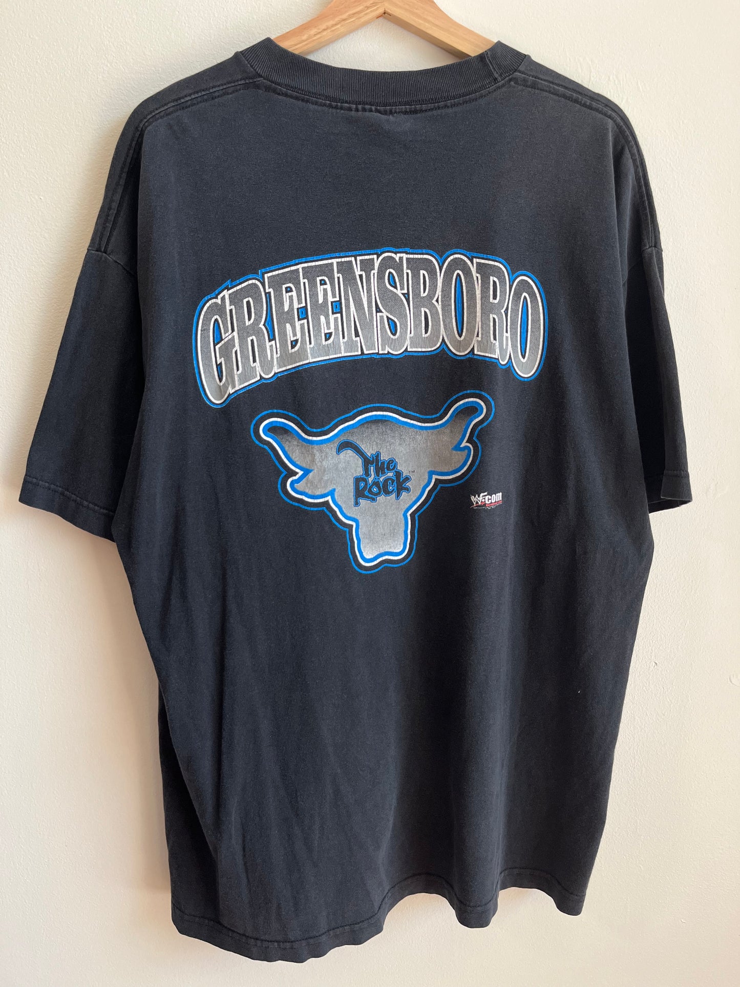 90s The Rock "Finally Has Come Back To Greensboro" Wrestling Tee (XL)