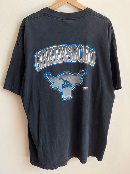 90s The Rock "Finally Has Come Back To Greensboro" Wrestling Tee (XL)