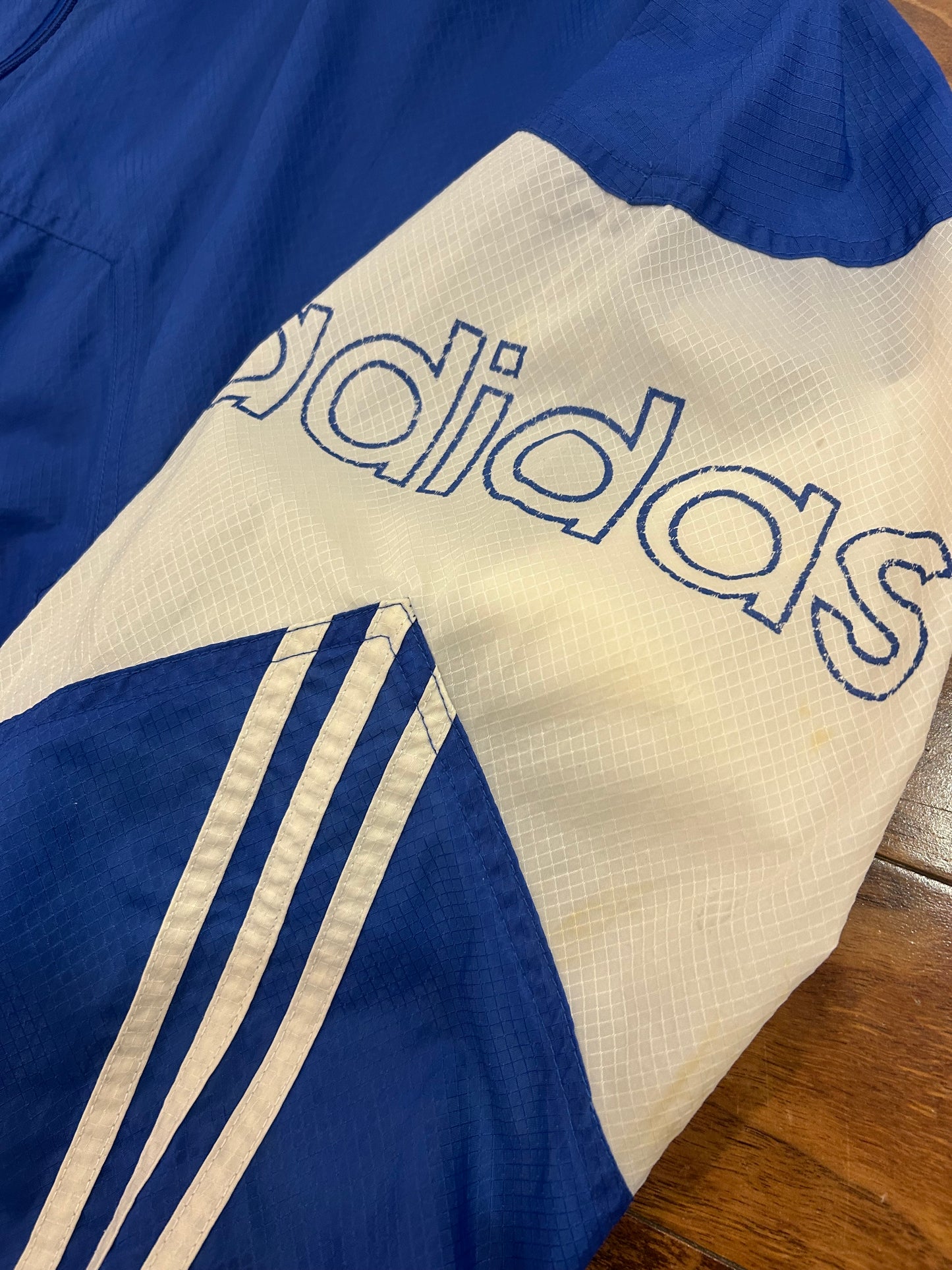 80s Adidas Blue Stained Windbreaker (L)