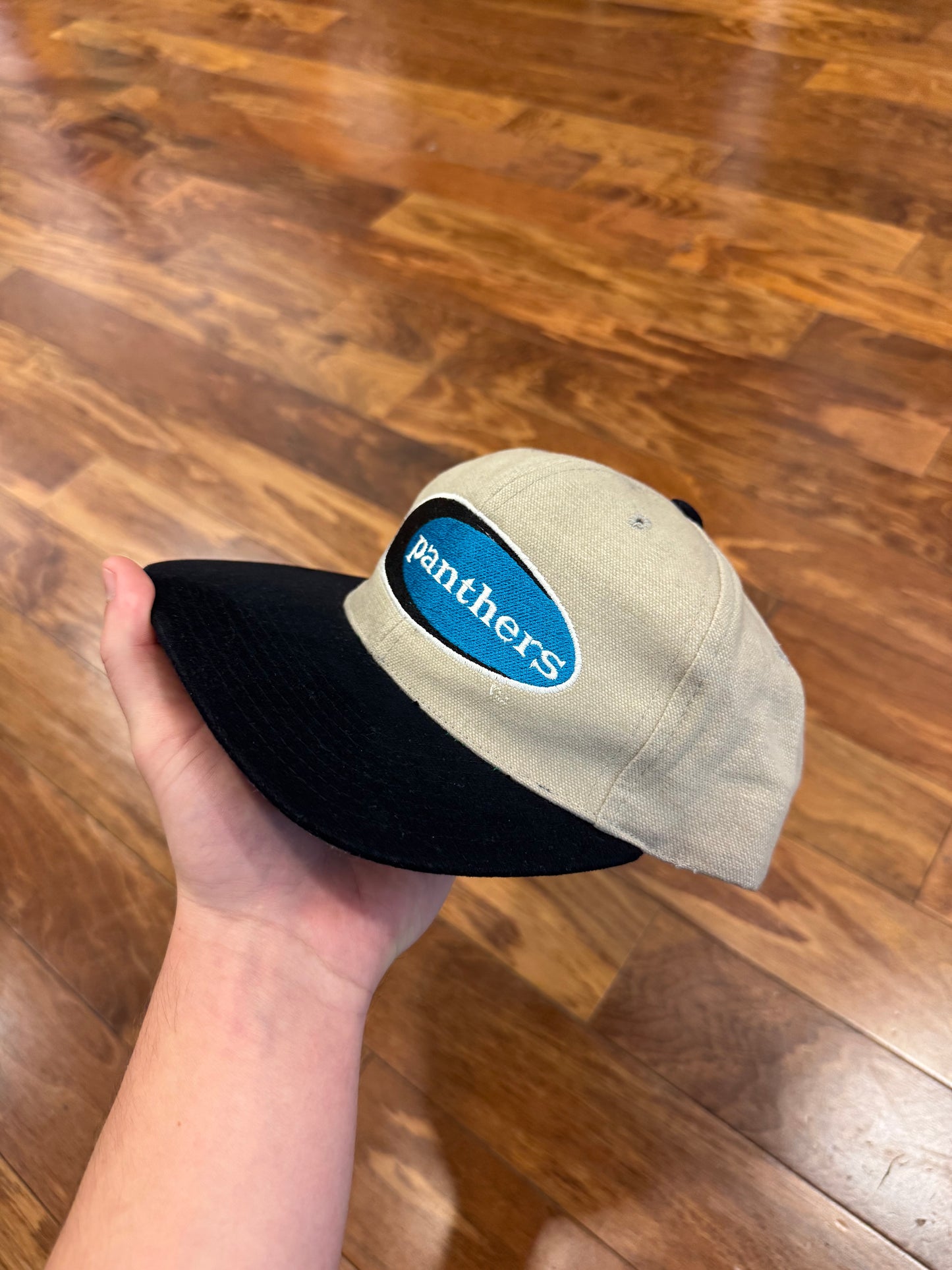 90s Carolina Panthers Tan Two Toned Spell Out Hat (OS)