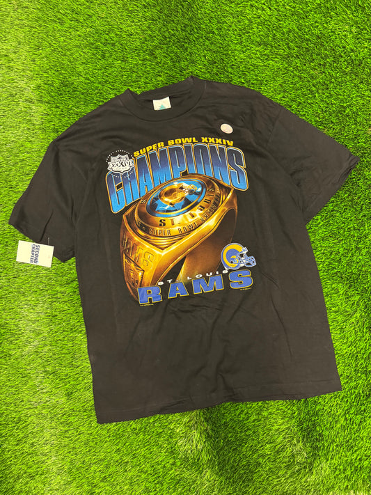 2000 St Louis Rams Super Bowl Ring Tee (L)