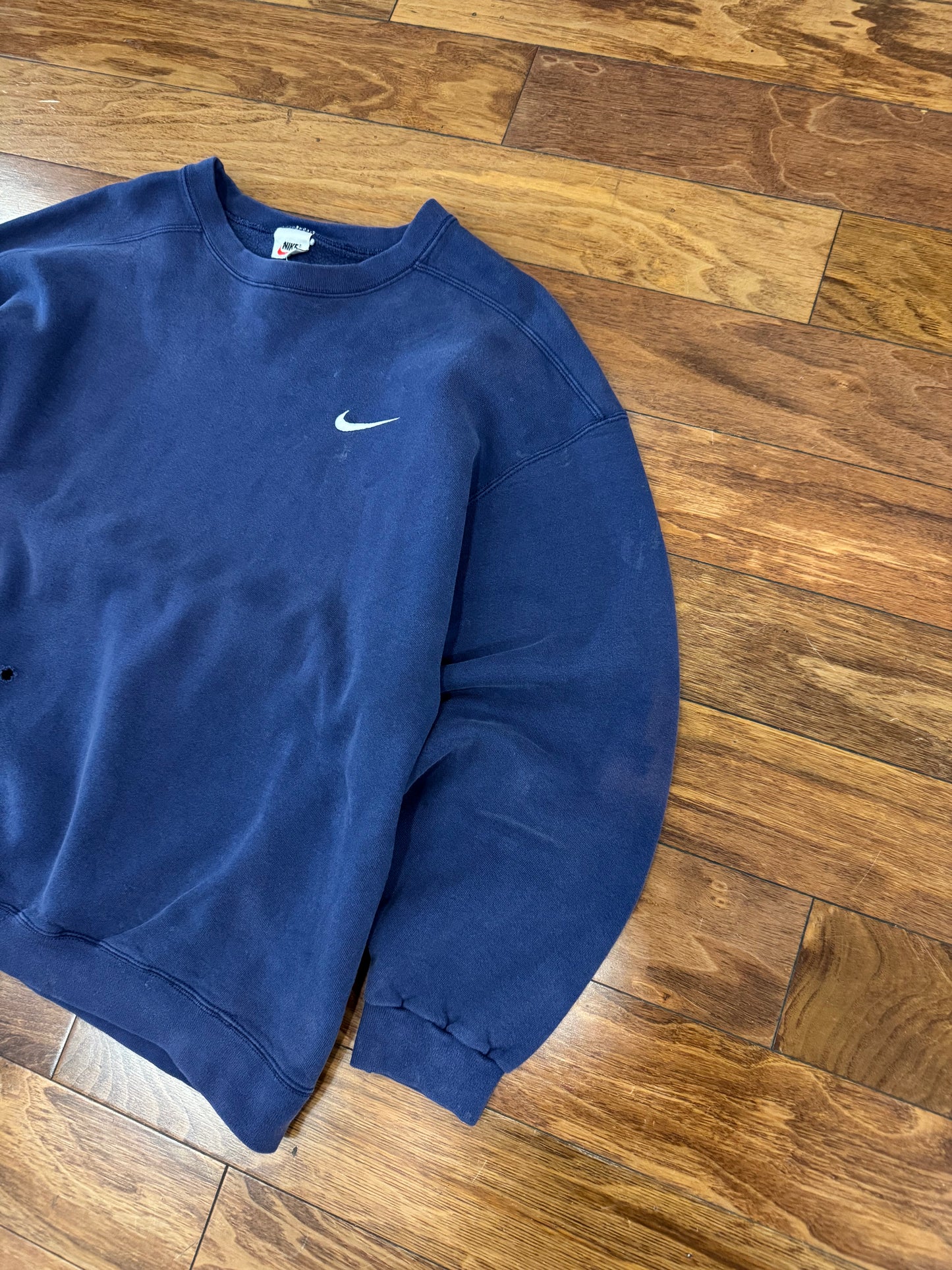 90s Nike Navy Essential Swoosh Crewneck (XL)