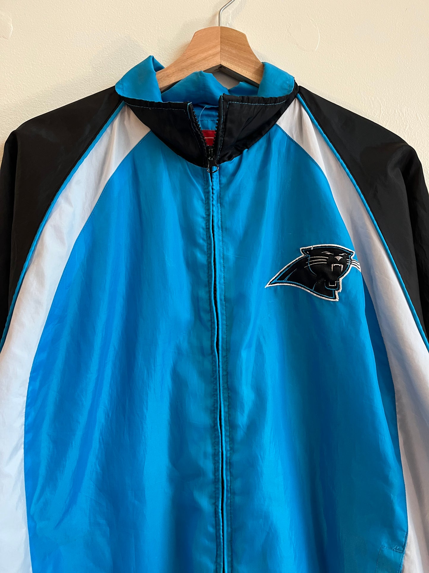 00s Carolina Panthers NFL Two Toned Spell Out Windbreaker (XL)