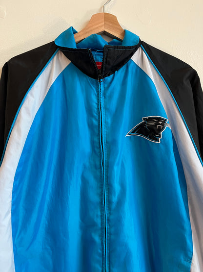 00s Carolina Panthers NFL Two Toned Spell Out Windbreaker (XL)