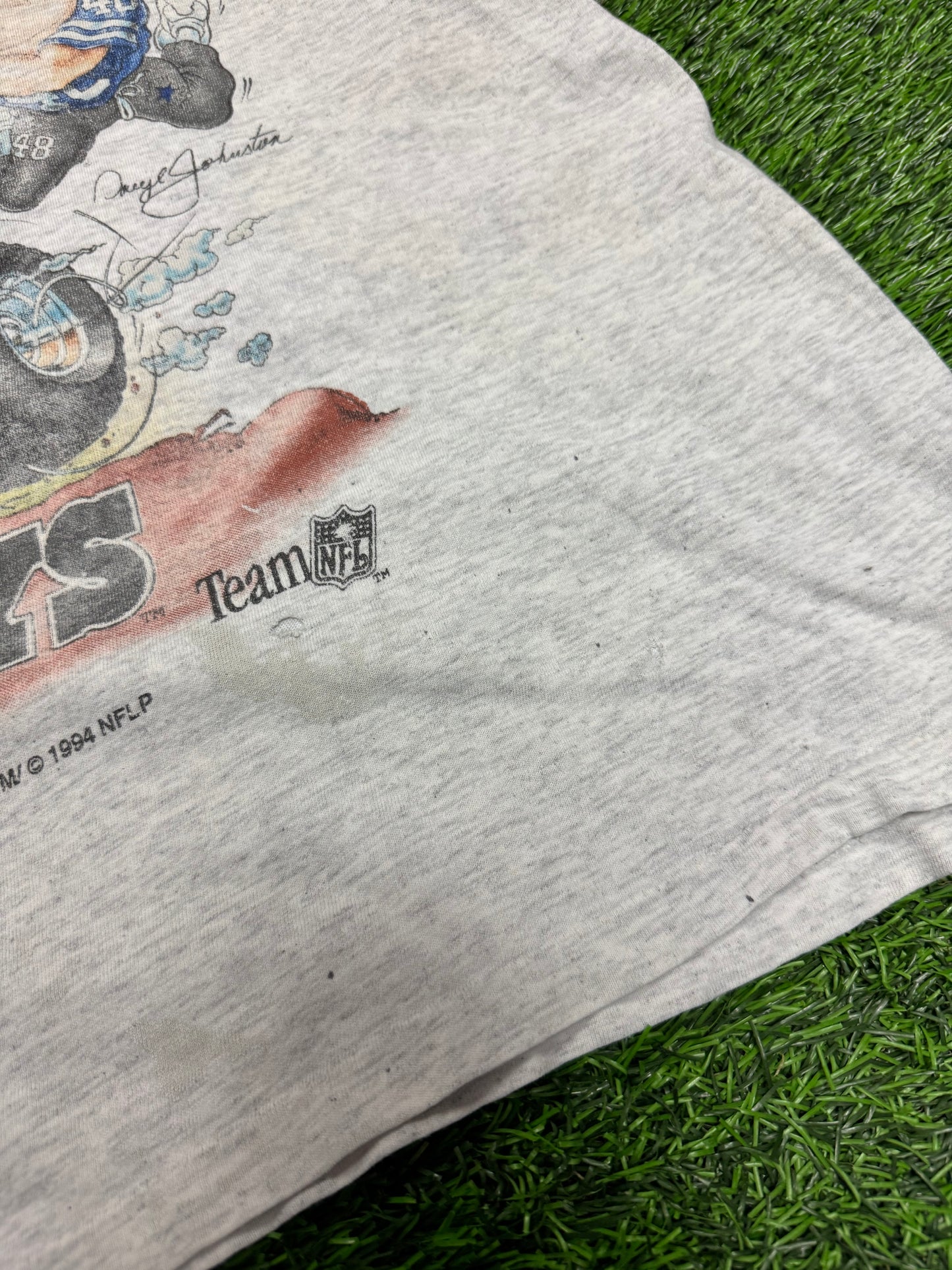1994 Dallas Cowboys Faded Distressed Caricature Tee (XL)