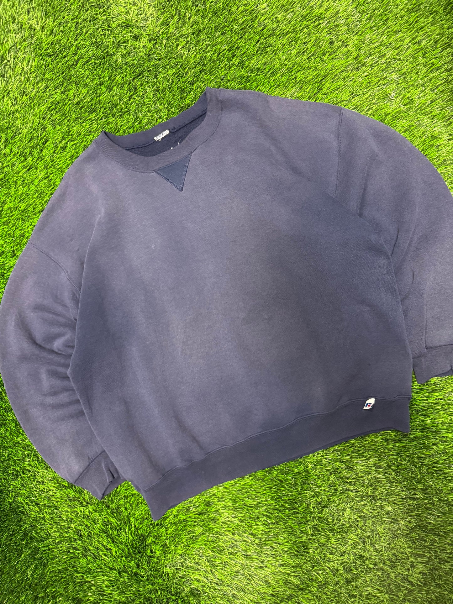 90s Russell Athletics Faded Navy Blank Crewneck (XXL)