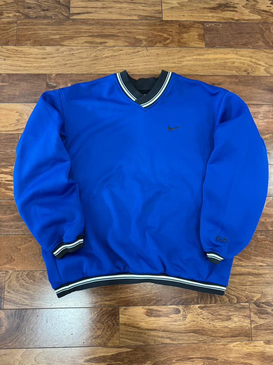 90s Nike Fit Essential Swoosh Blue Crewneck (M)