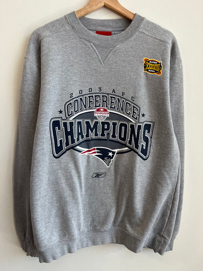2003 New England Patriots Conference Champions Crewneck (M)