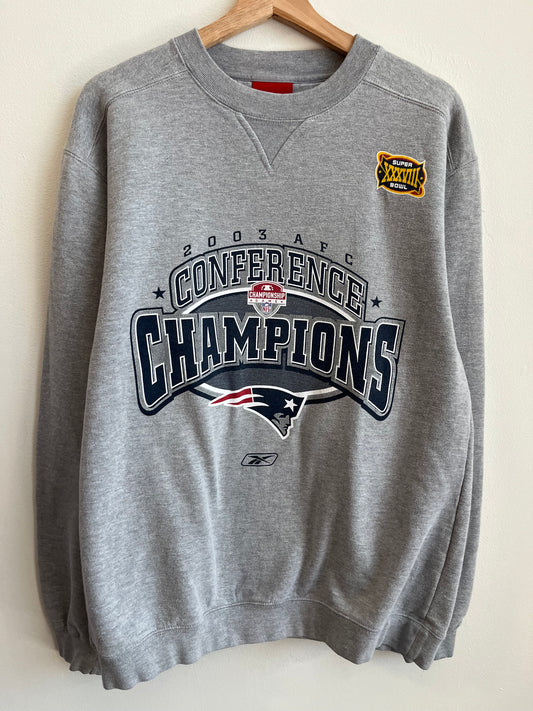 2003 New England Patriots Conference Champions Crewneck (M)