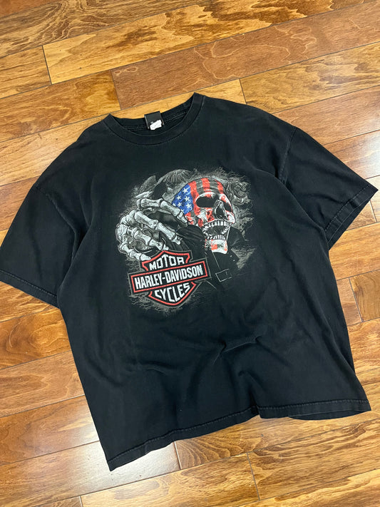 2010s Harley Davidson USA Skull Indiana Tee (XXL)