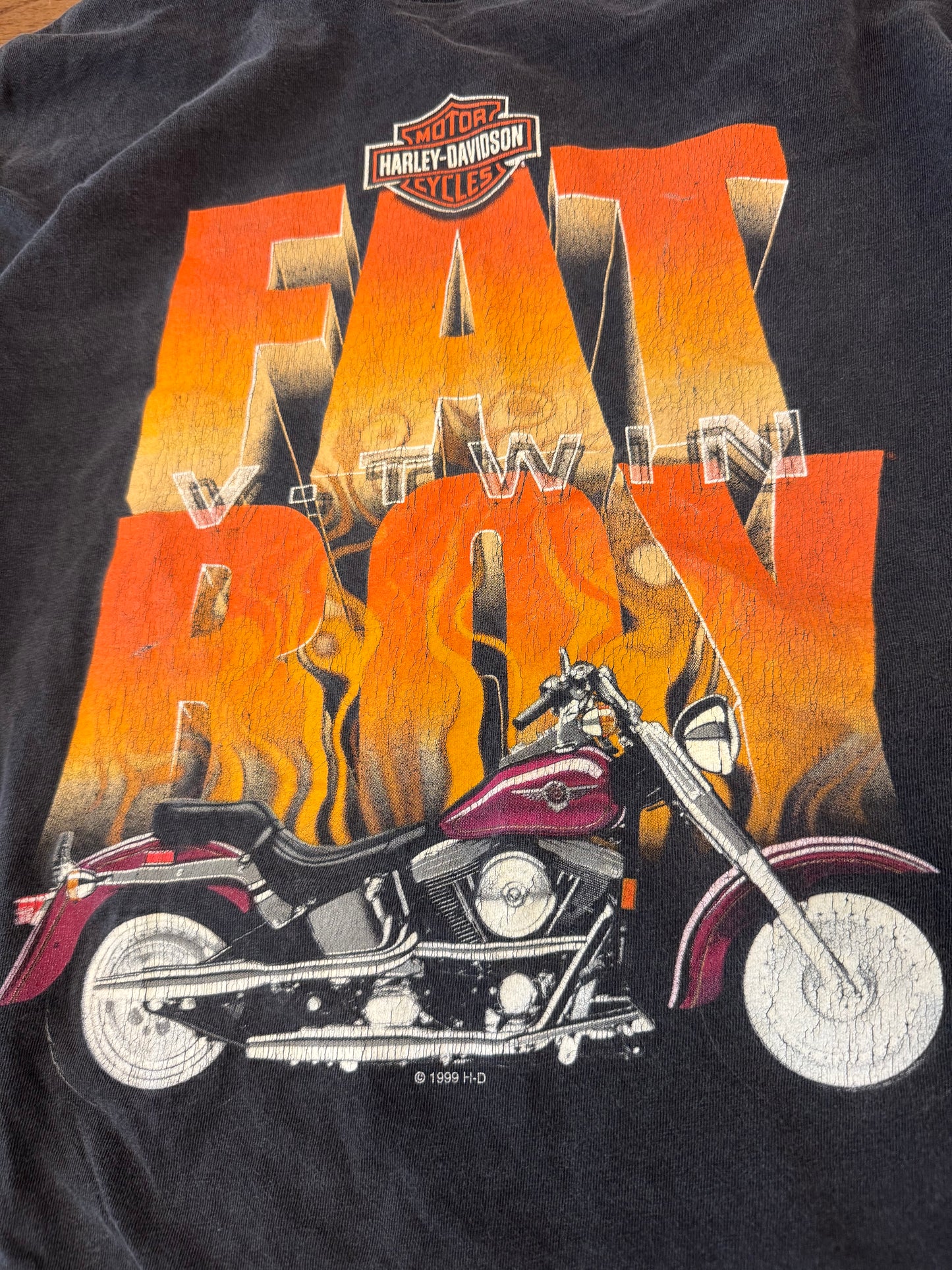 1999 Harley Davidson Fat Boy Faded Vintage Tee (L)