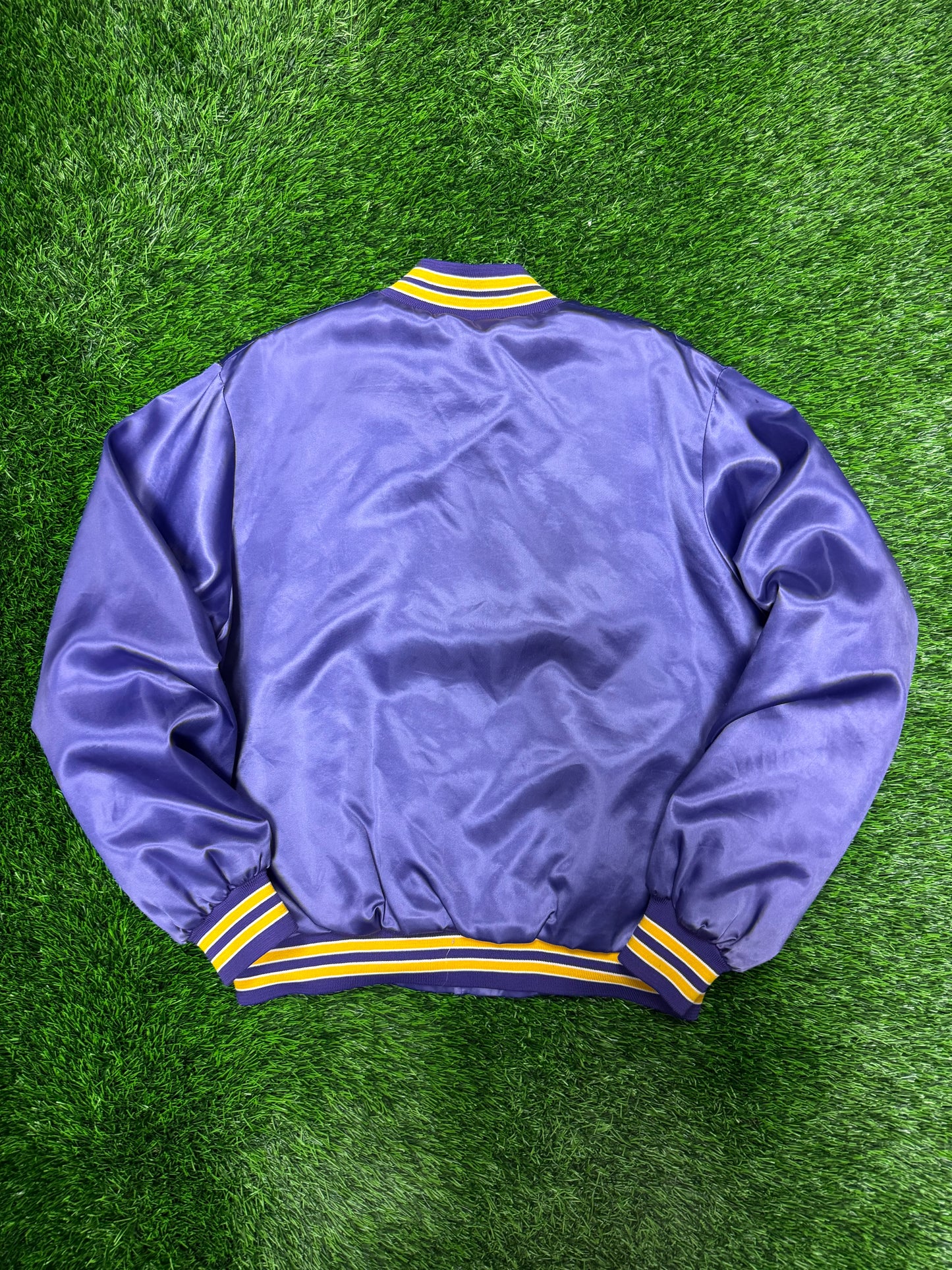 80s Minnesota Vikings Chalk Line Vintage Satin Jacket (L)