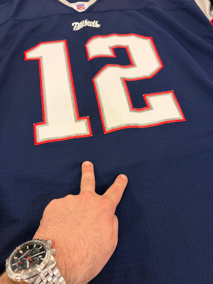 00s New England Patriots Tom Brady Stitched Reebok Home Jersey (XXL)