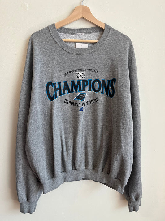 2003 Carolina Panthers NFC Champions Grey Crewneck (XXL)