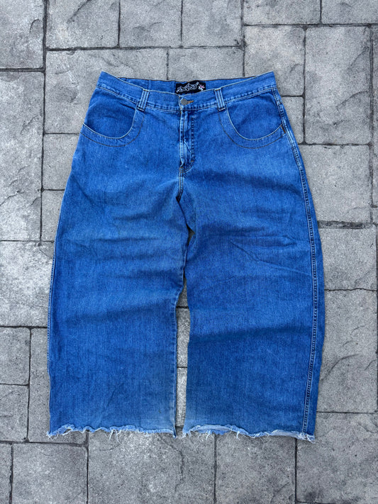 00s JNCO Jeans Vintage Twin Cannon Distressed Oversized Jeans 28" Opening (42 x 30)