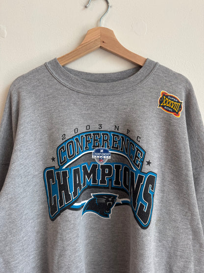 2003 Carolina Panthers NFC Champions Grey Crewneck (XXL)