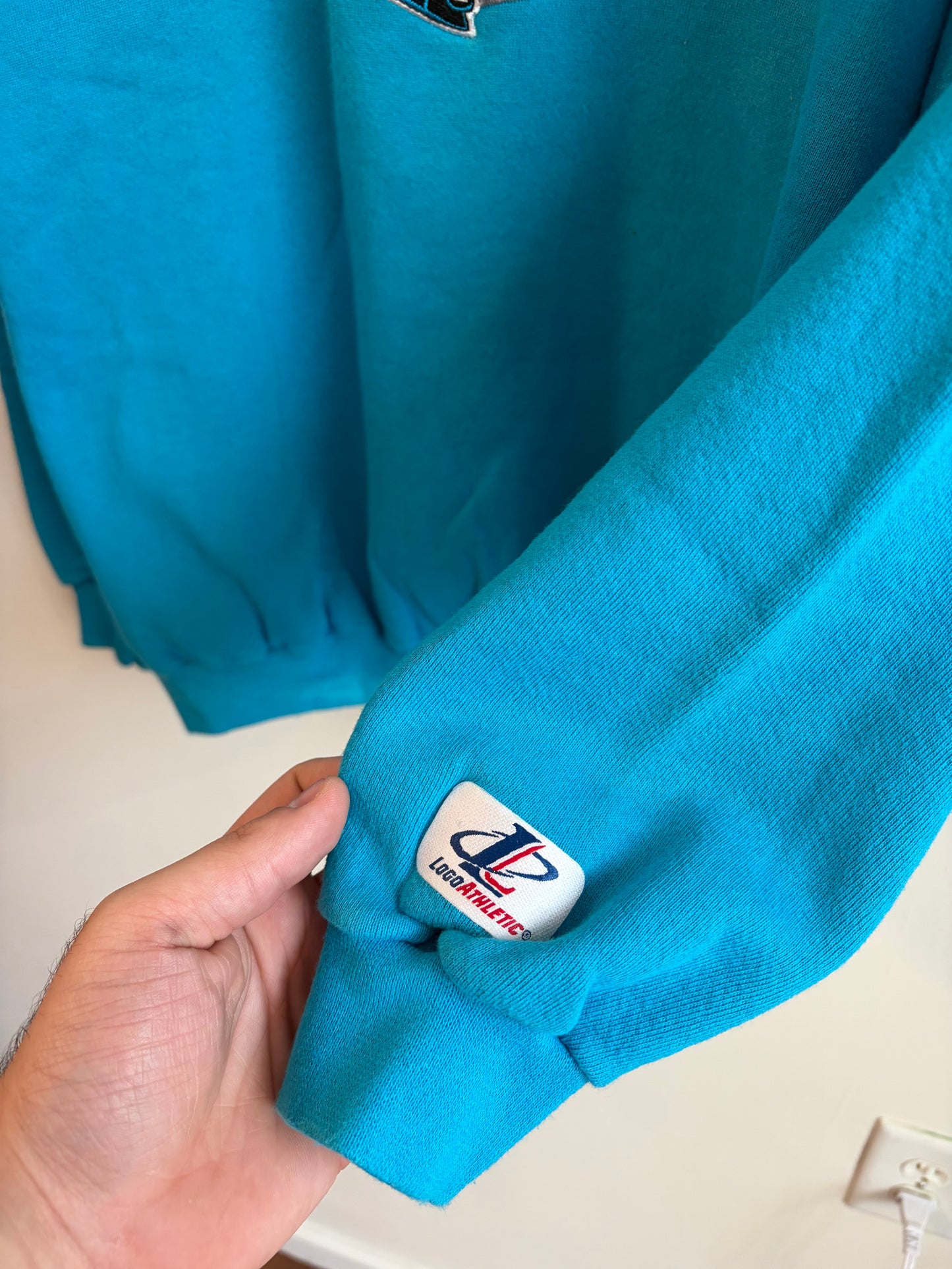 90s Carolina Panthers Logo Athletic Blue Crewneck (L)