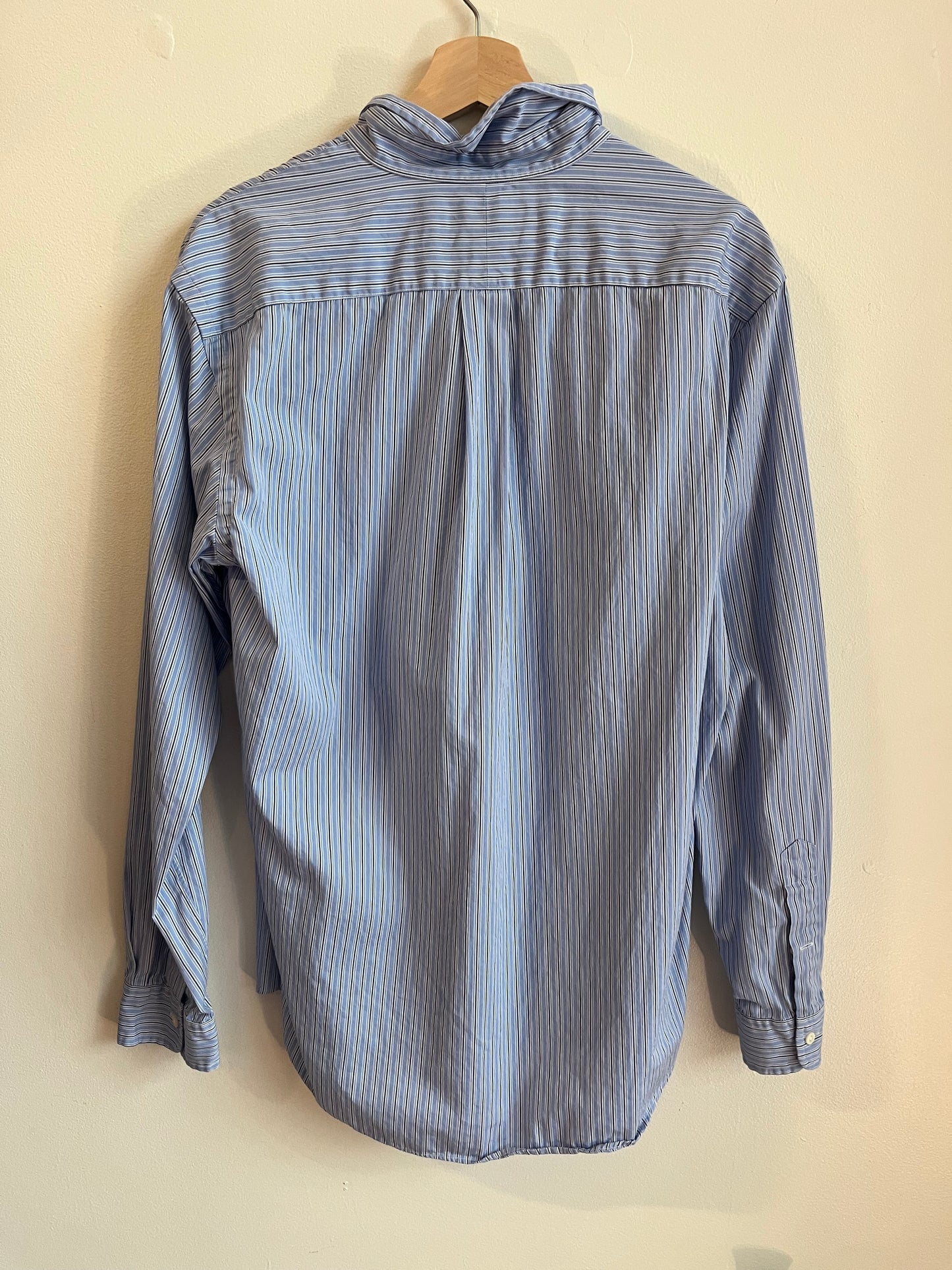 00s Polo Ralph Lauren Blue Striped Button Down Polo Shirt (L)