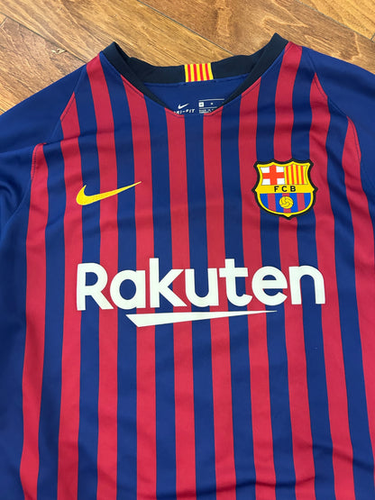 FC Barcelona Lionel Messi #10 2018 Nike Home Kit Soccer Jersey (M)