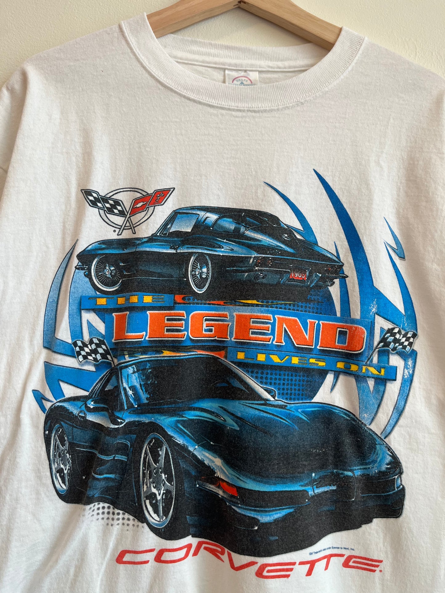 00s Corvette The Legend Lives On White Tee (L)