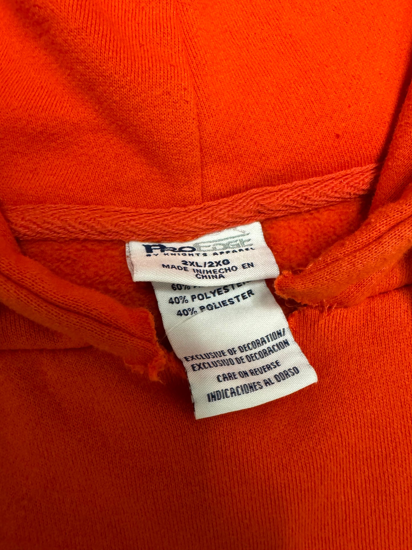 00s Clemson University Orange Vintage Embroidered Hoodie (XXL)