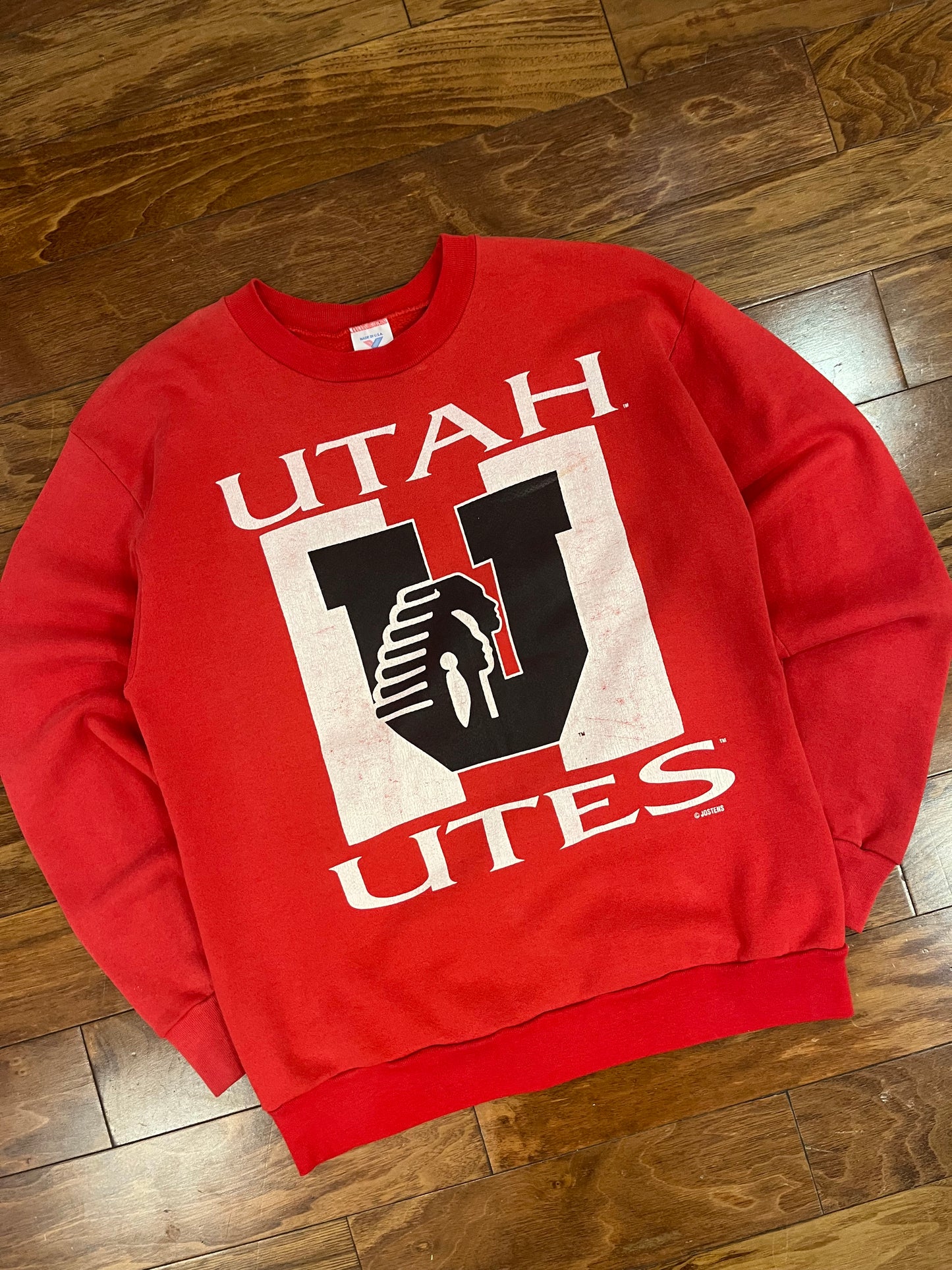 90s University Of Utah Utes Big Spell Out Vintage Crewneck (L)