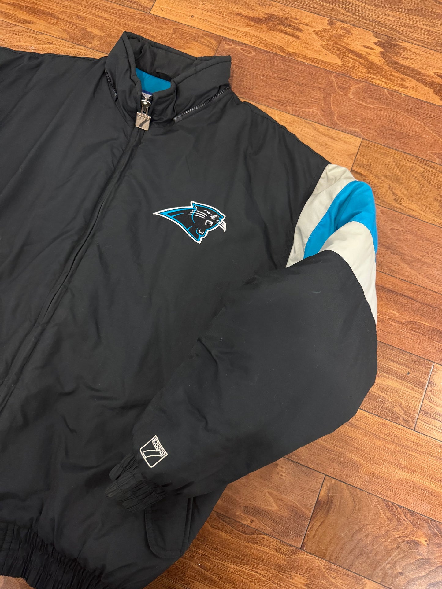 90s Carolina Panthers Logo 7 Puffer Jacket (XL)