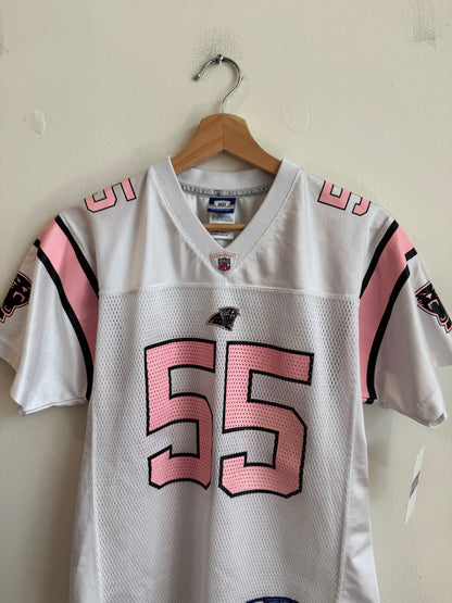 00s Carolina Panthers Dan Morgan White & Pink Jersey (Youth XL)