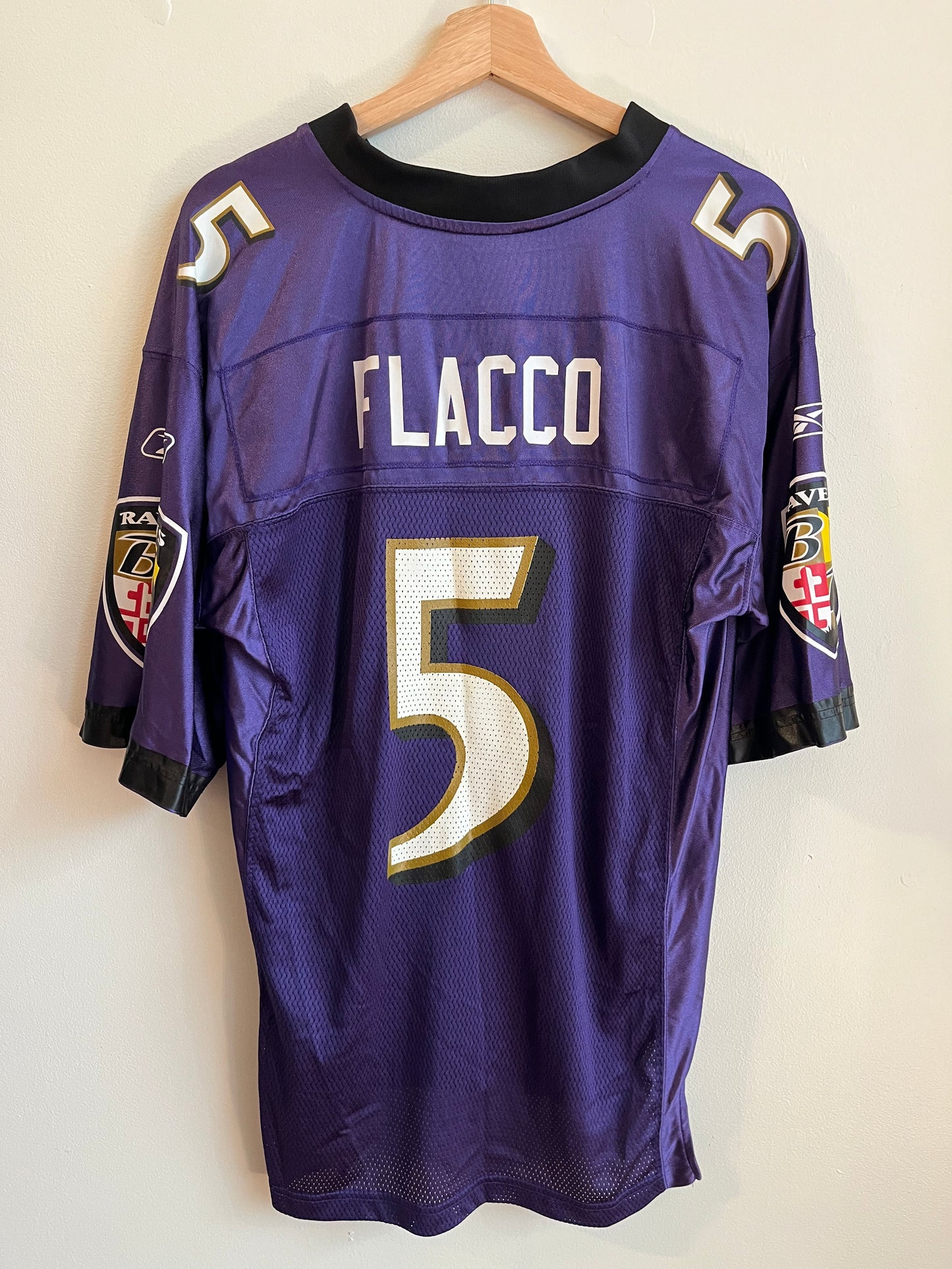 00s Baltimore Ravens Joe Flacco Purple Jersey (M)