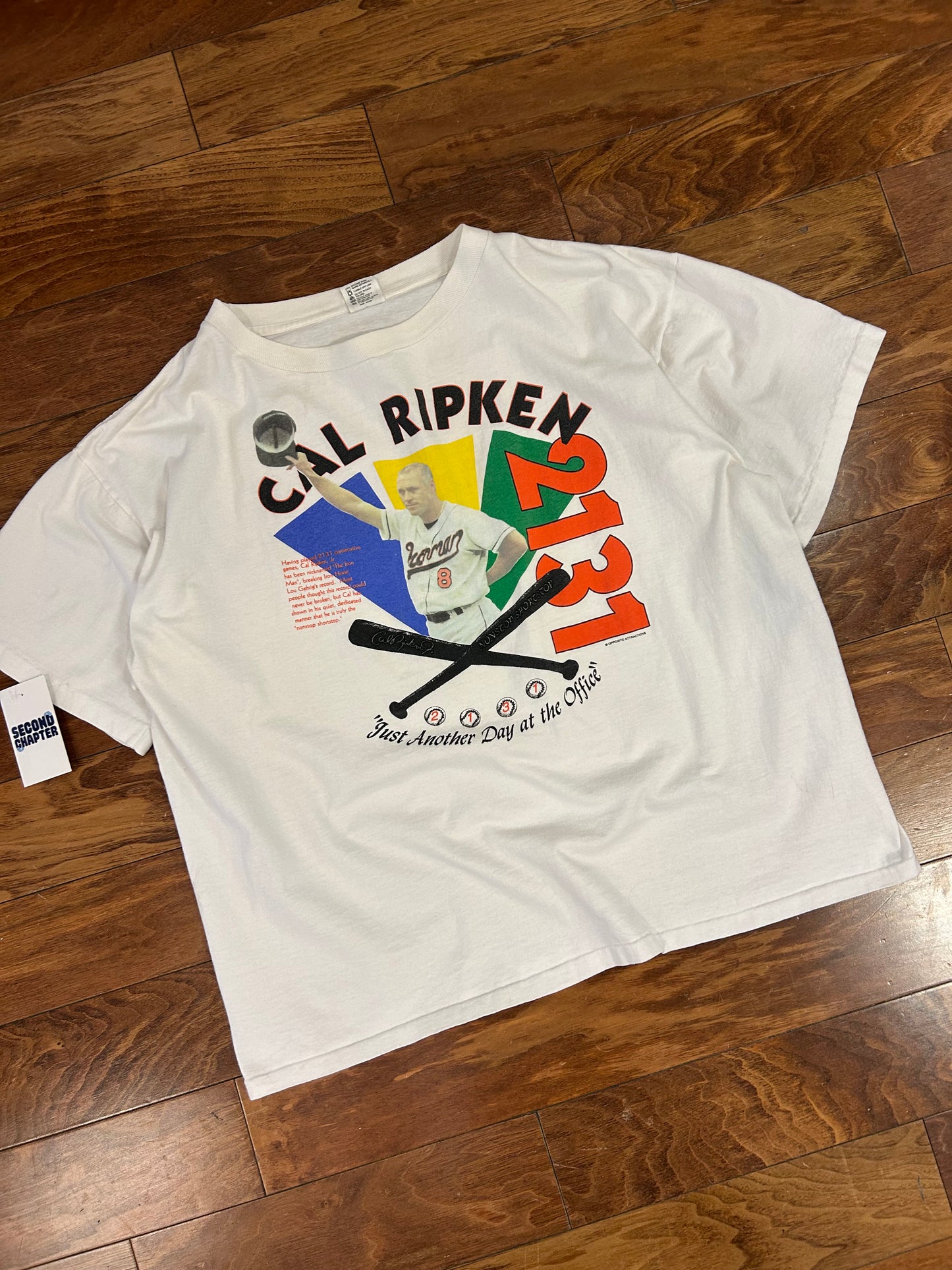 90s Cal Ripken Baltimore Orioles Ironman 2131 Games Tee (XL)