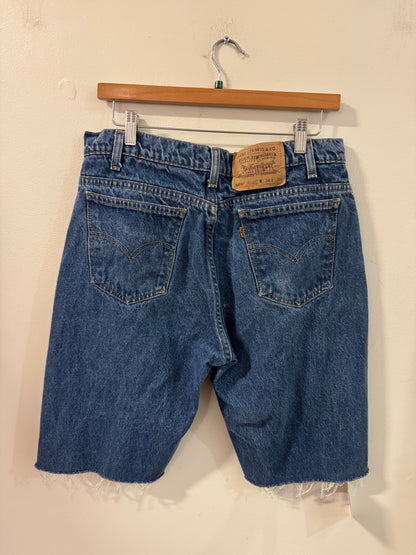 1995 Levi’s 505 Dark Wash Orange Tab Shorts (34)