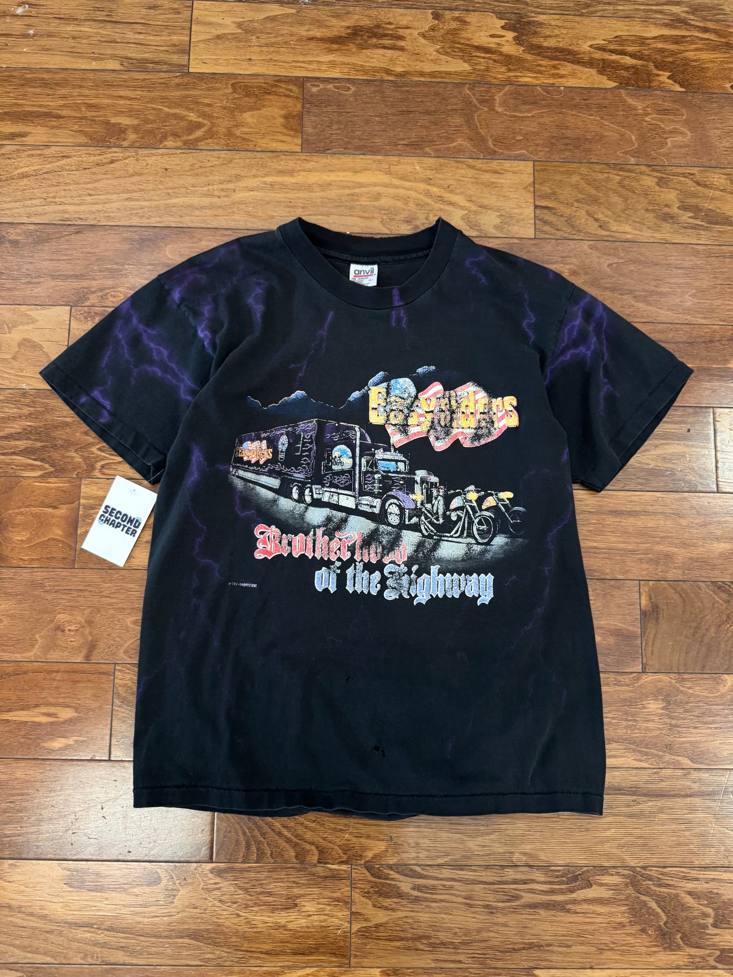 1997 Easyriders "Brotherhood Of The Highway" Rare Purple Lightning Tee (L)