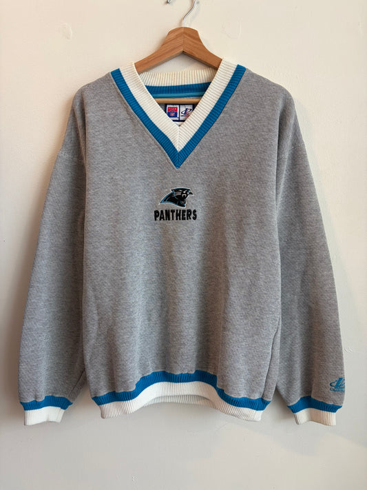 90s Carolina Panthers Logo Athletic Embroidered Crewneck (L)