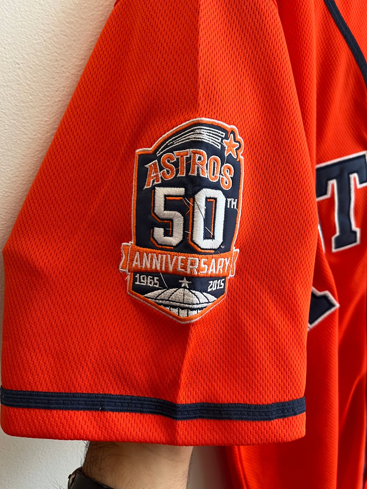 2015 Houston Astros Evan Gattis 50th Anniversary Stitched Majestic Jersey (S)