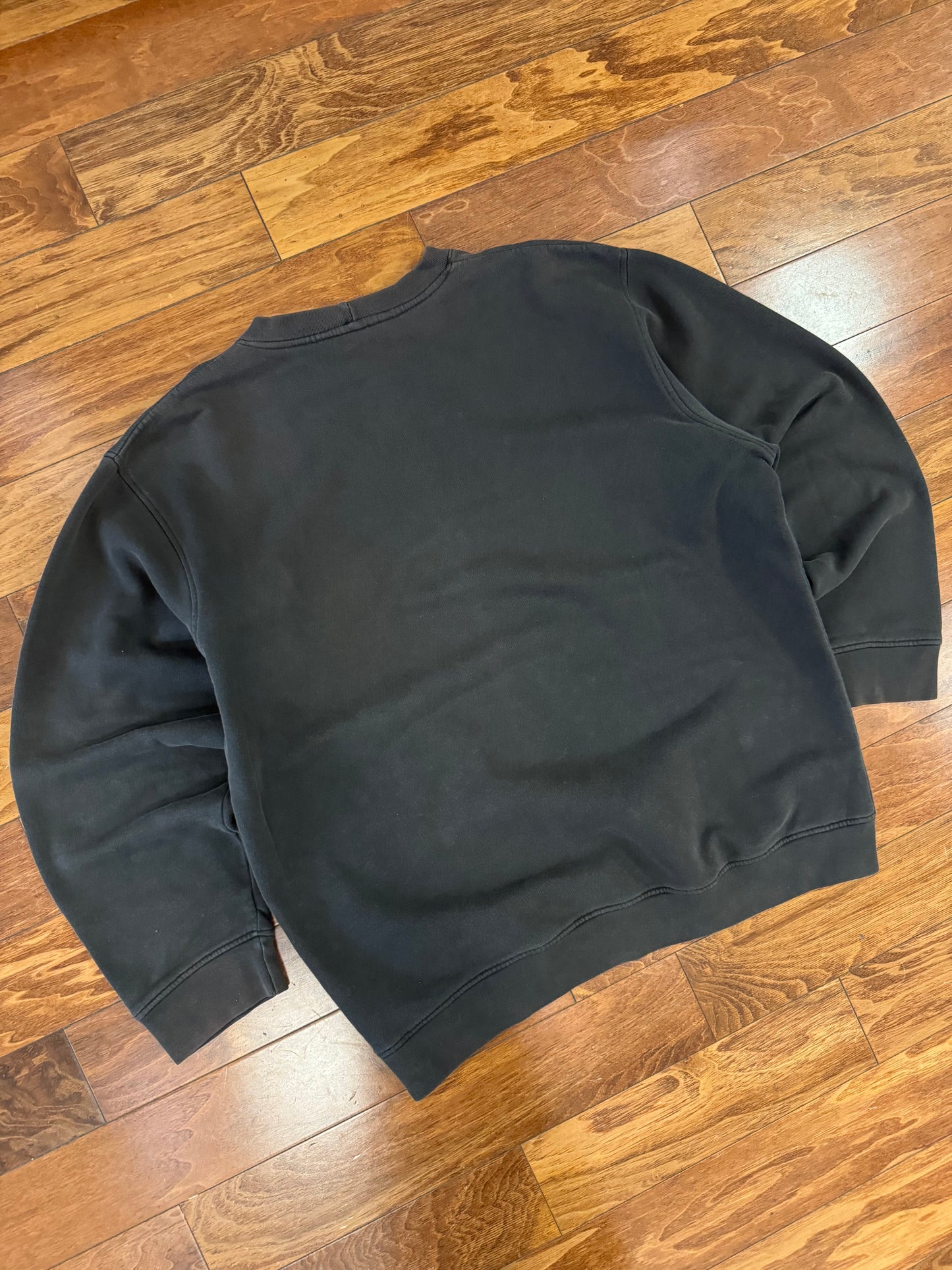 00s Nike Big Swoosh Spell Out Faded Black Crewneck (XXL)