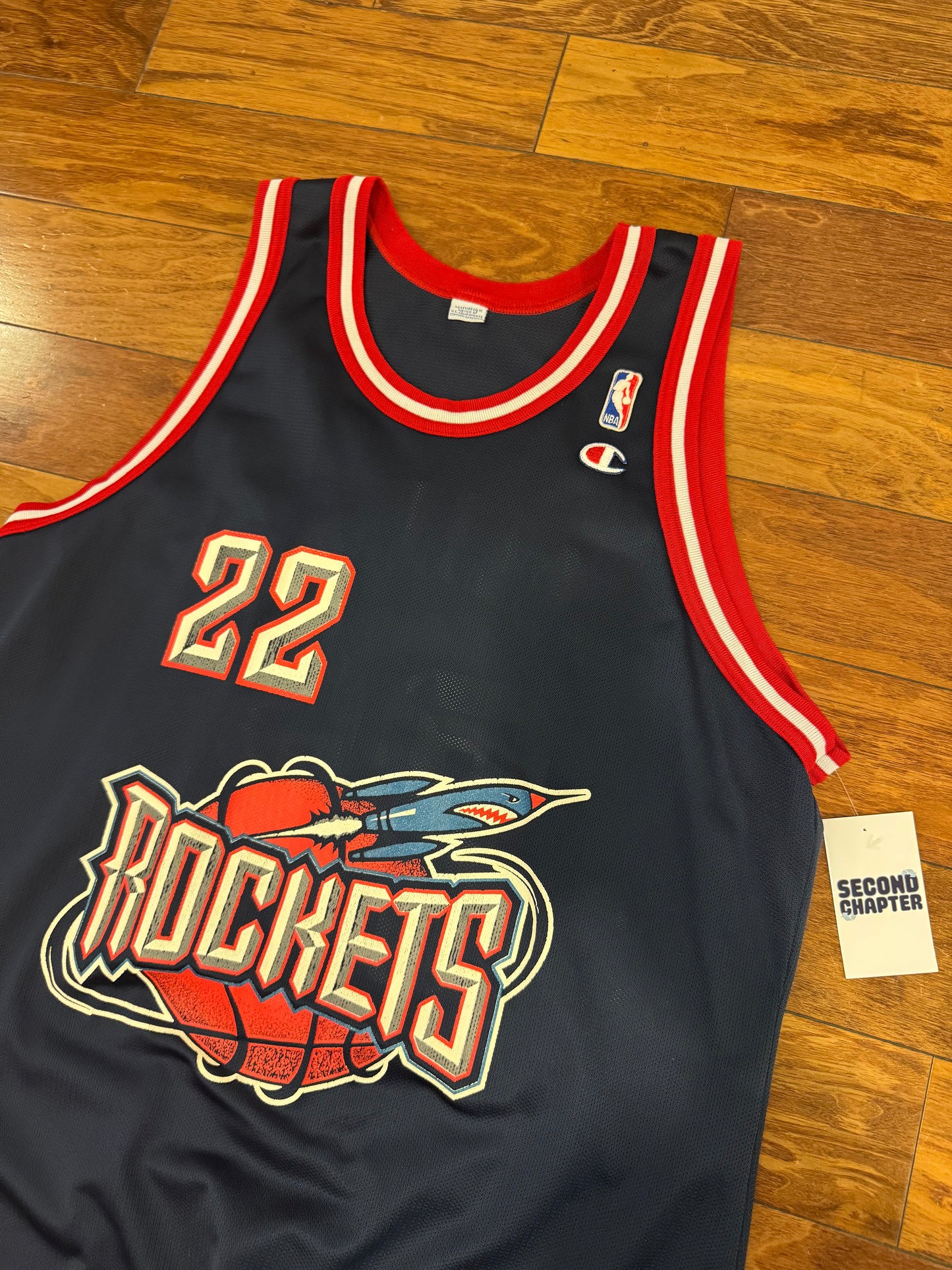 90s Houston Rockets Clyde Drexler #22 Vintage Champion NBA Jersey (L)