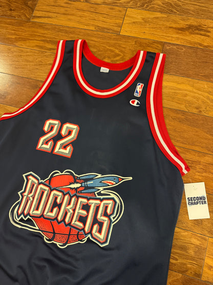 90s Houston Rockets Clyde Drexler #22 Vintage Champion NBA Jersey (L)