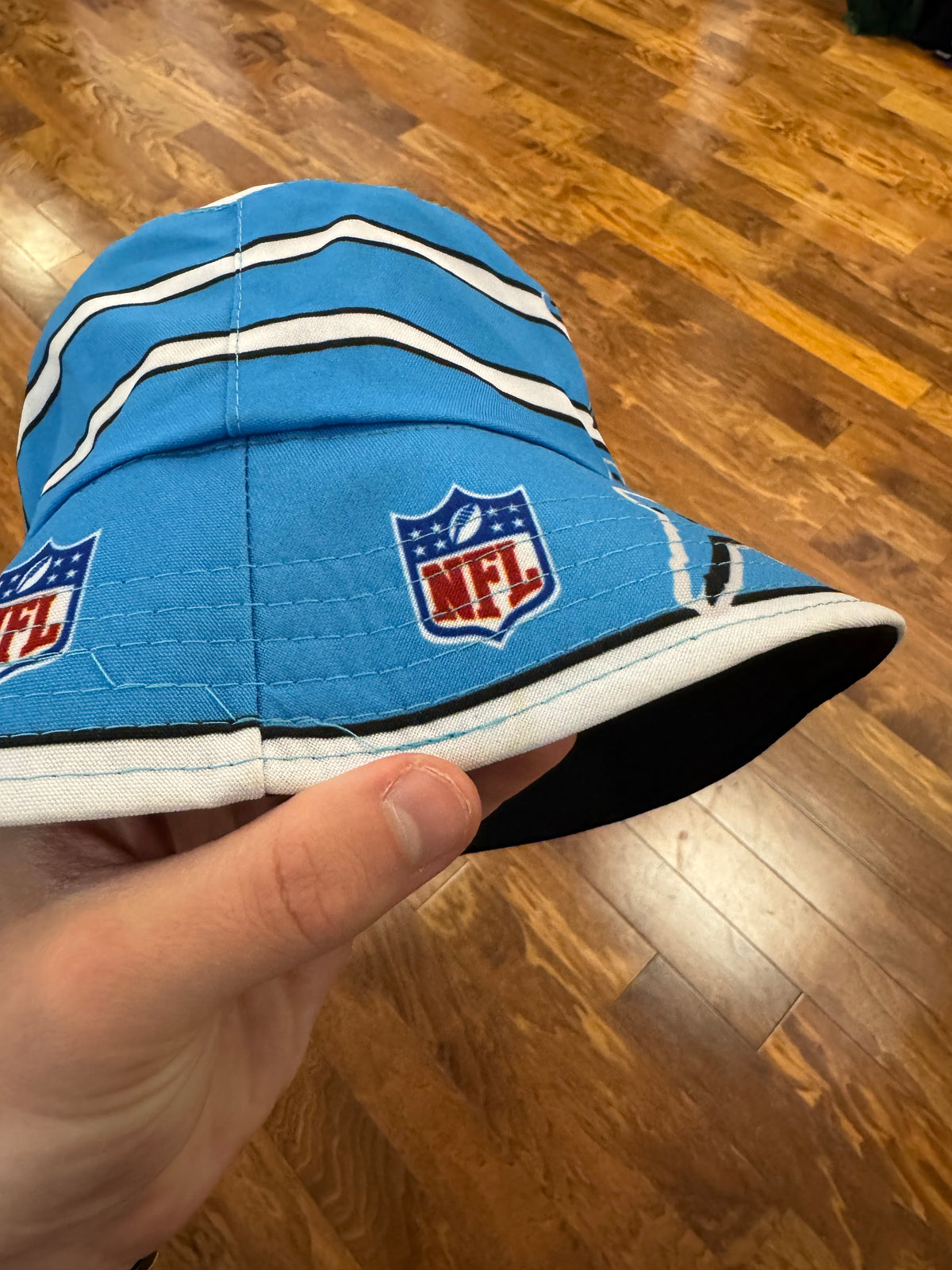 Carolina Panthers Electric Blue Spell Out Bucket Hat (OS)