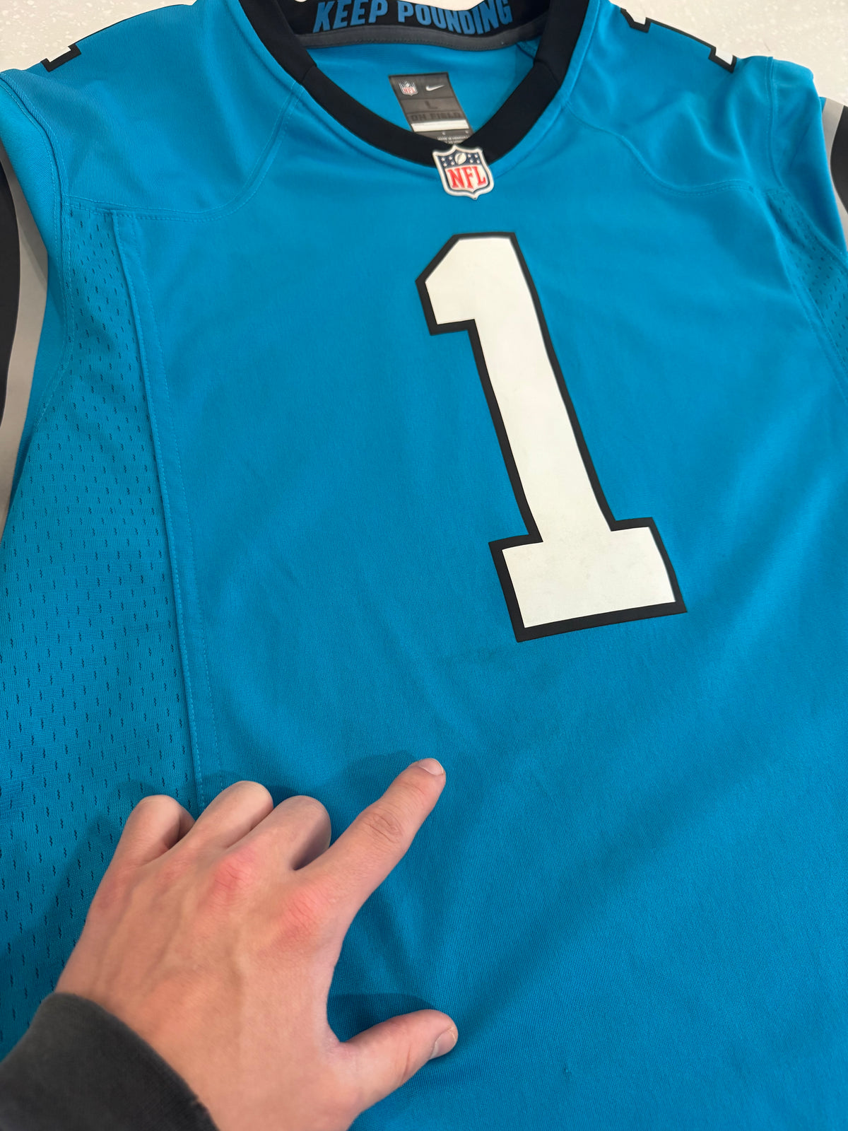 2016 Carolina Panthers Cam Newton Electric Blue Jersey (L)