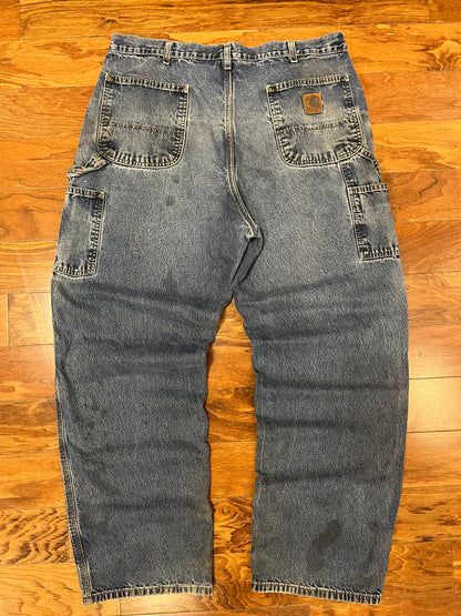 00s Carhartt Distressed & Stained Carpenter Jeans (40 x 32)