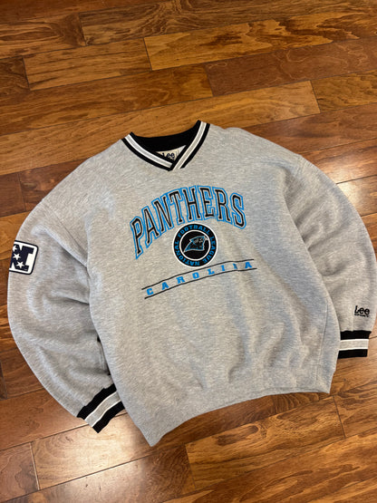 00s Carolina Panthers Lee V Neck Crewneck (L)