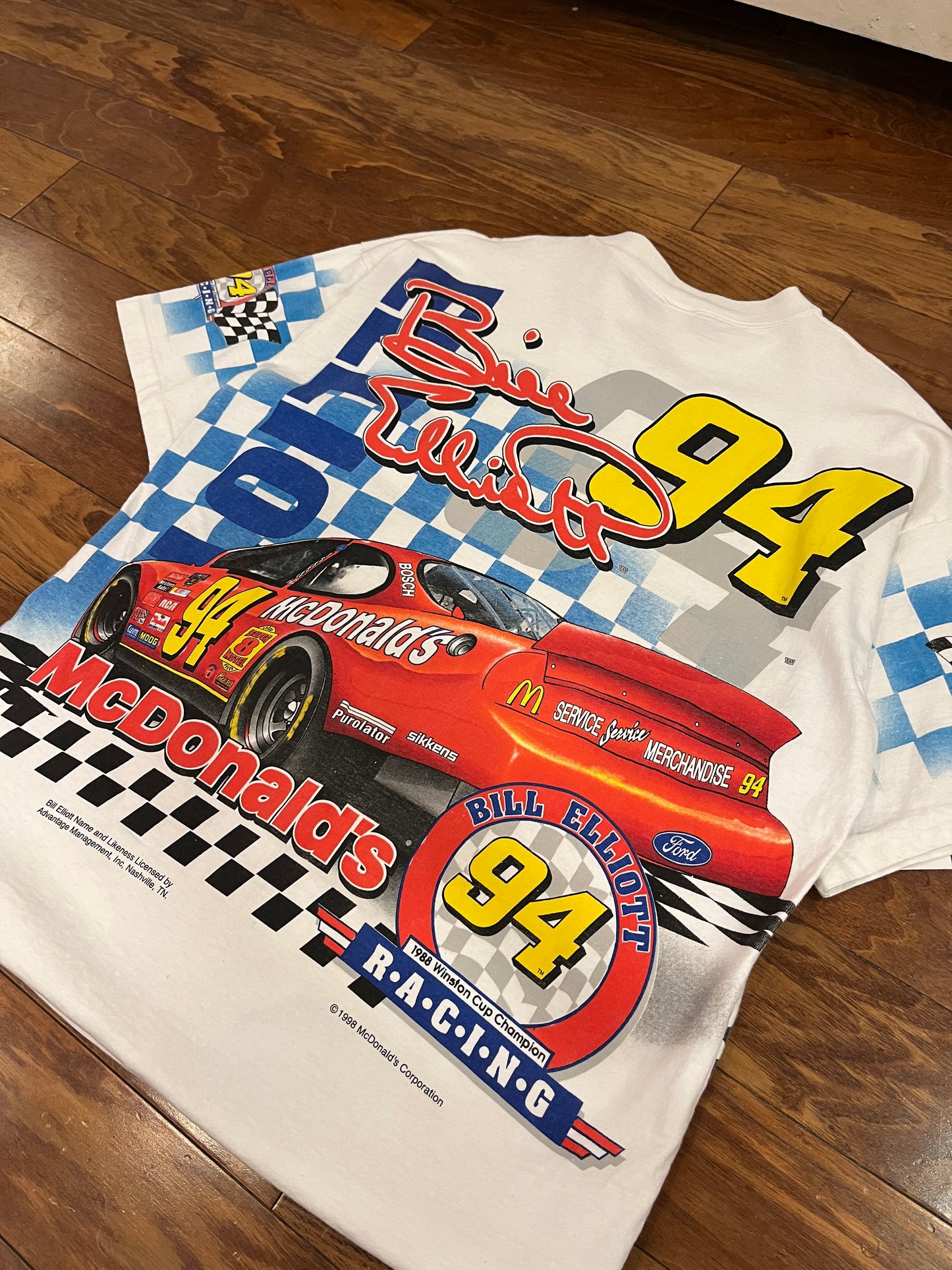 1998 Bill Elliott McDonald's Winston Cup AOP Nascar Tee (XL)
