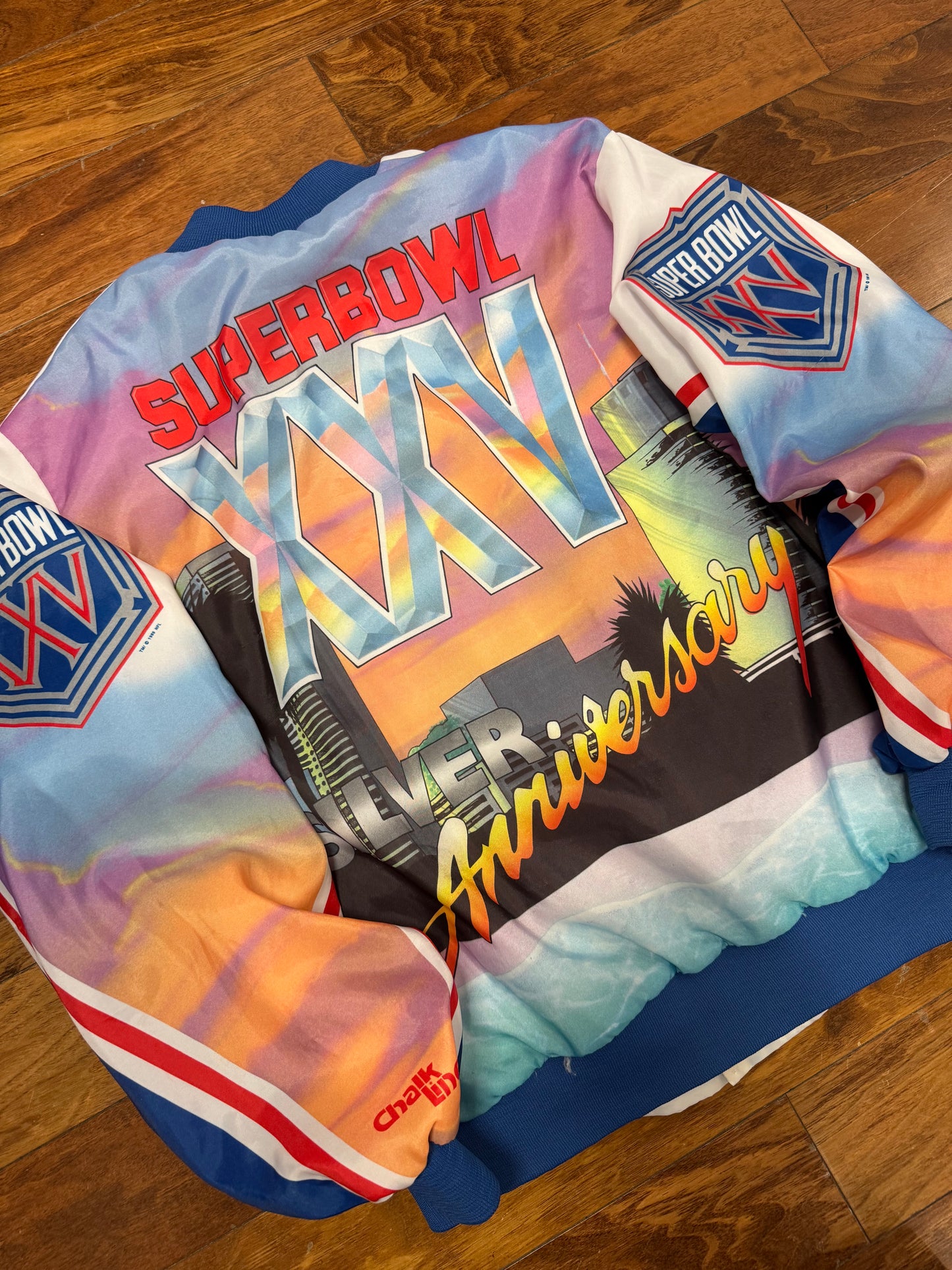 1991 Super Bowl Fanimation Satin Vintage Jacket (L)