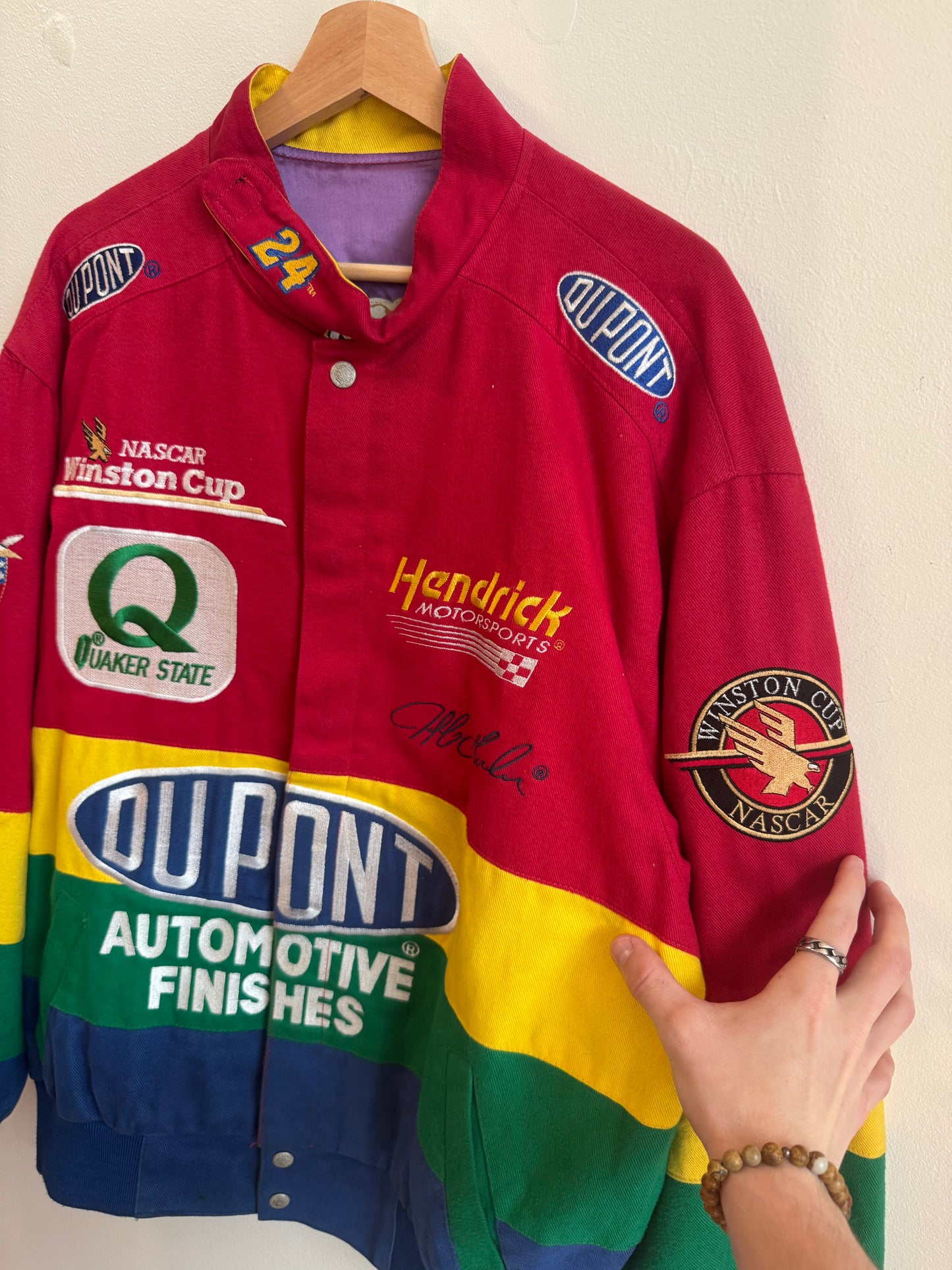90s Jeff Gordon Dupont Quaker State Racing Jeff Hamilton Nascar Jacket (L)