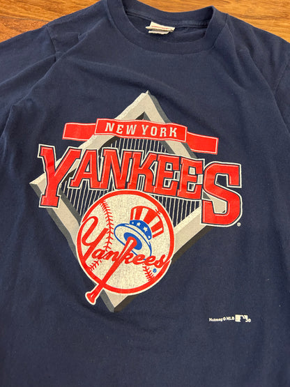 90s New York Yankees Nutmeg Tee (Youth L)