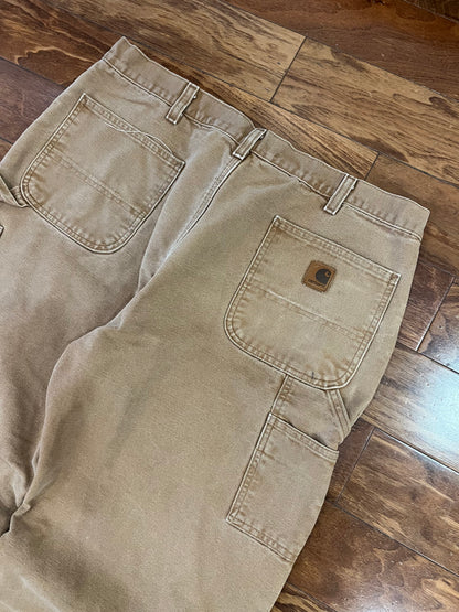 2009 Carhartt Flannel Lined Tan Pants (38 x 34)