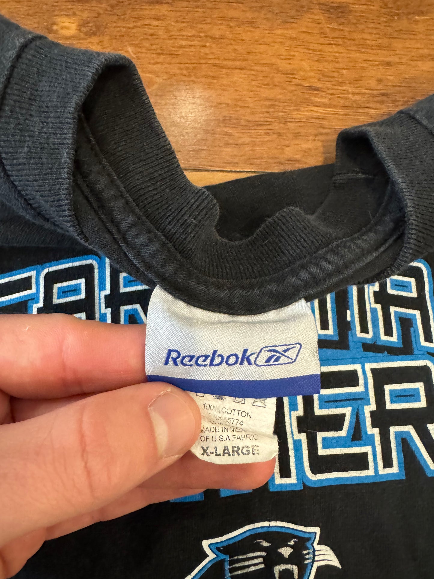 00s Carolina Panthers Reebok Long Sleeve Shirt (Youth L)
