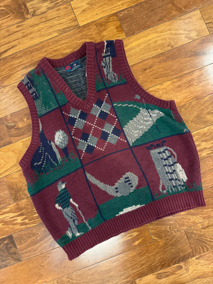 90s Isle of Cotton Golf Designed Vintage Sweater Vest (L)