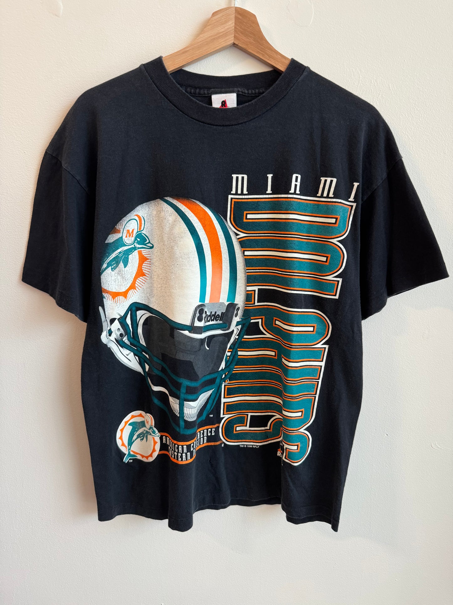 1996 Miami Dolphins Riddell Big Print Graphic Tee (M)