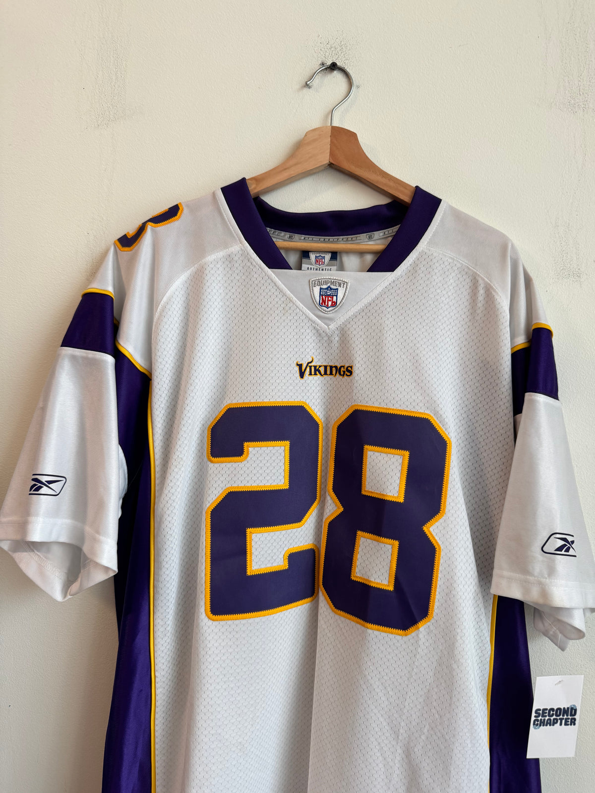 00s Minnesota Vikings Stitched Adrian Peterson Reebok Away Jersey (L)
